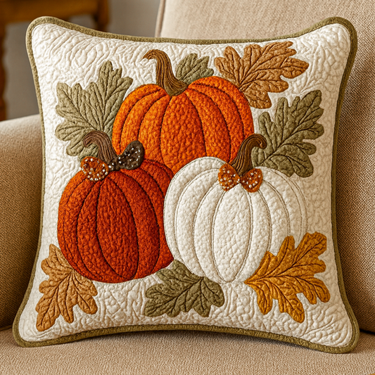 Pumpkin Leaf Charm Quilted Pillow Case NCU0NT8574