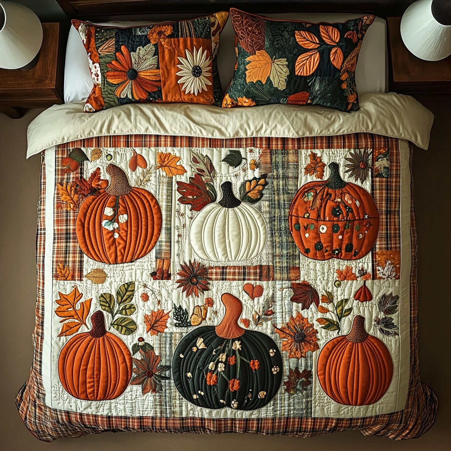 Pumpkin Blessings 3-Piece Quilted Bedding Set NCU0PT7826