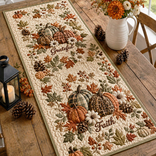 Pumpkin Bliss Quilted Table Runner NCU0TD3189