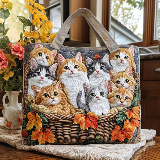 Pumpkin Cat Hug Quilted Tote Bag NCU0NT8747
