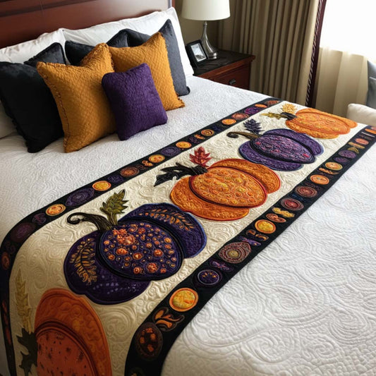 Pumpkin Charm Quilted Bed Runner NCU0NT9439