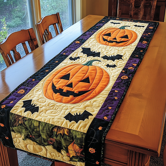 Pumpkin Charm Quilted Table Runner NCU0DK9281