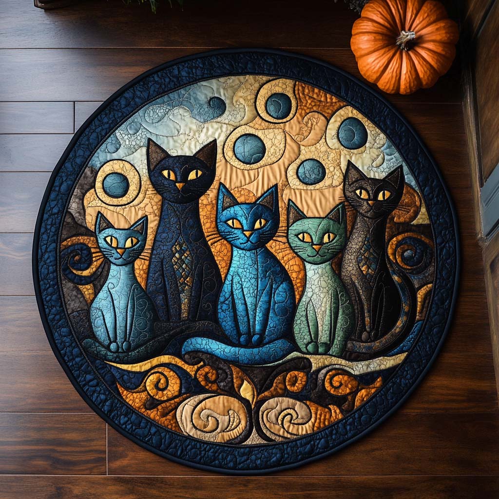 Pumpkin Companions Quilted Round Mat NCU0XD283