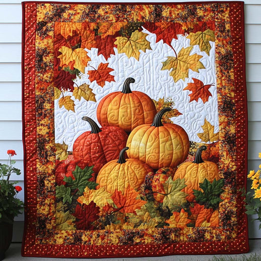 Pumpkin Country Walk Quilted Blanket NCU0NT8429