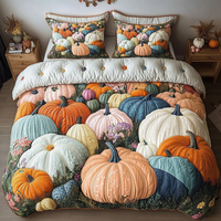 Pumpkin Delight 3-Piece Quilted Bedding Set NCU0DK9090