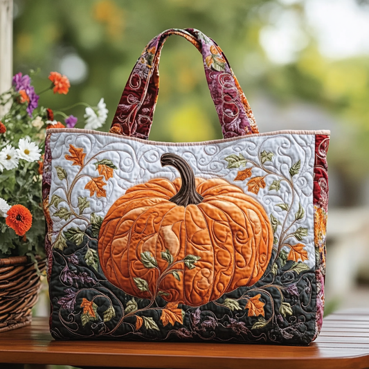 Pumpkin Delight Quilted Tote Bag NCU0DK9180