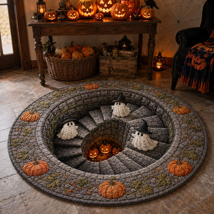Pumpkin Descent Quilted Round Mat NCU0TD2898