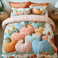 Pumpkin Dreams 3-Piece Quilted Bedding Set NCU0DK9088