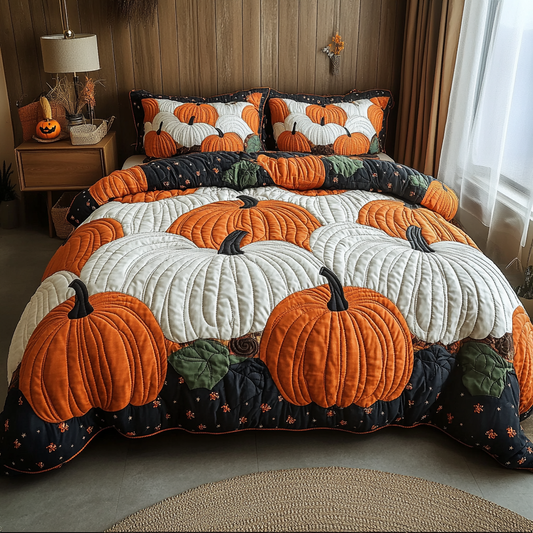 Pumpkin Dreams 3-Piece Quilted Bedding Set NCU0DK9486