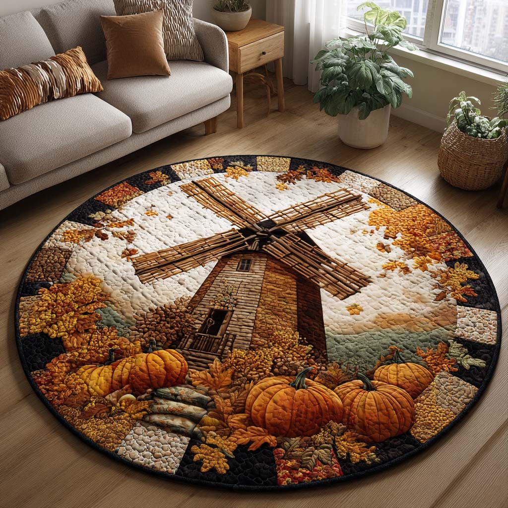 Pumpkin Dreams Quilted Round Mat NCU0TD051