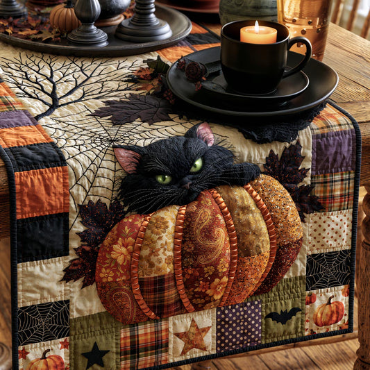 Pumpkin Familiar Quilted Table Runner NCU0DV9930