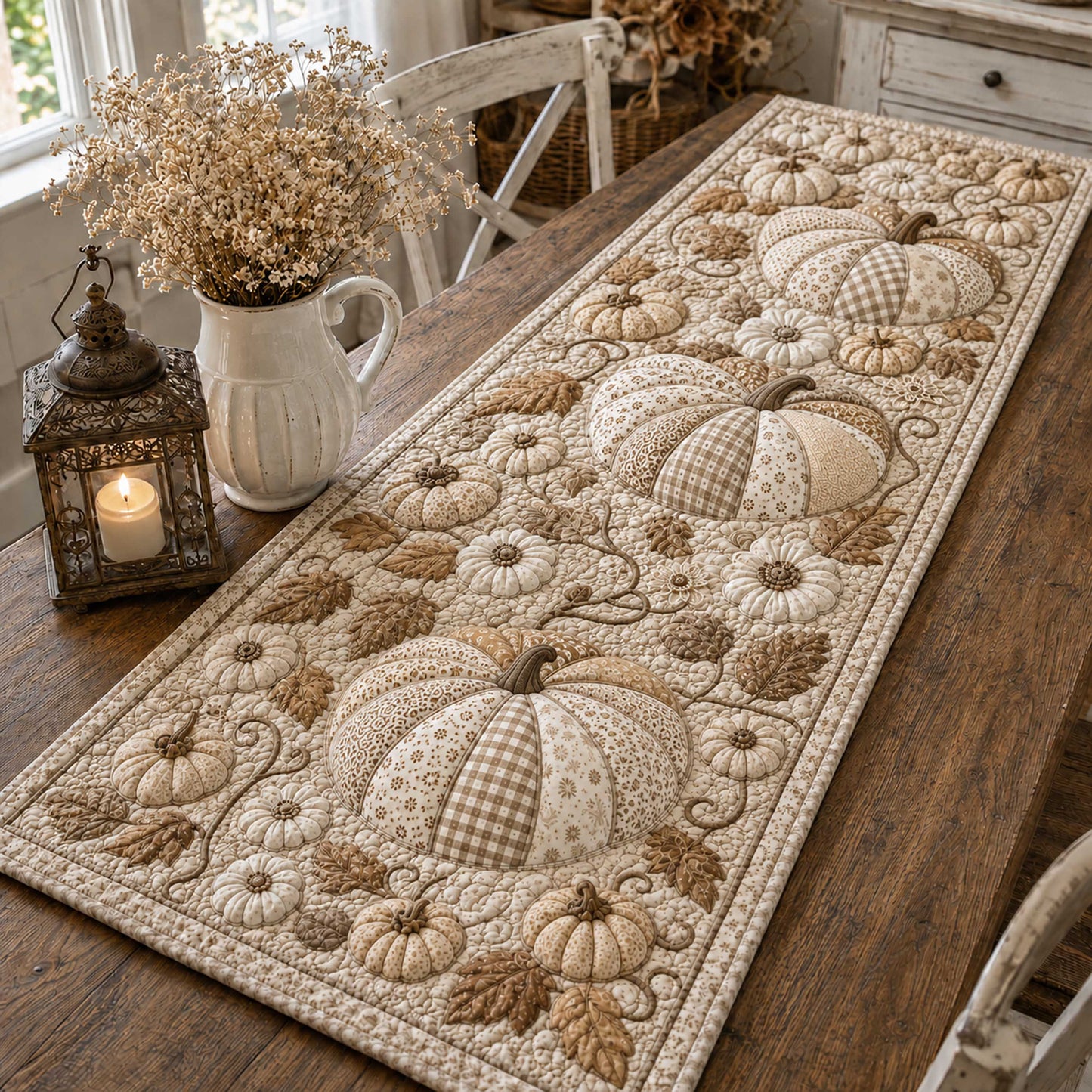 Pumpkin Farm Quilted Table Runner NCU0TD3197