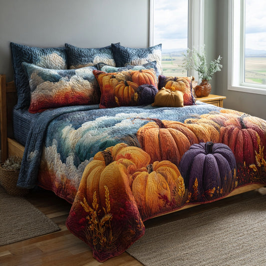 Pumpkin Field 3-Piece Quilted Bedding Set NCU0VL3719