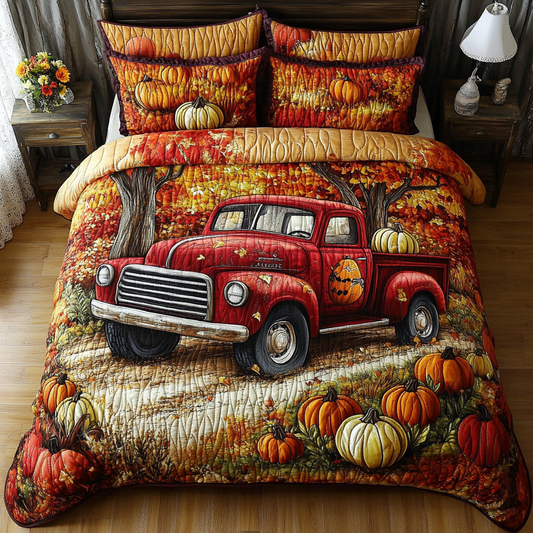 Pumpkin Fields 3-Piece Quilted Bedding Set NCU0DK9410