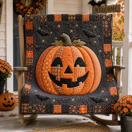 Pumpkin Fields Quilted Blanket NCU0TD3087