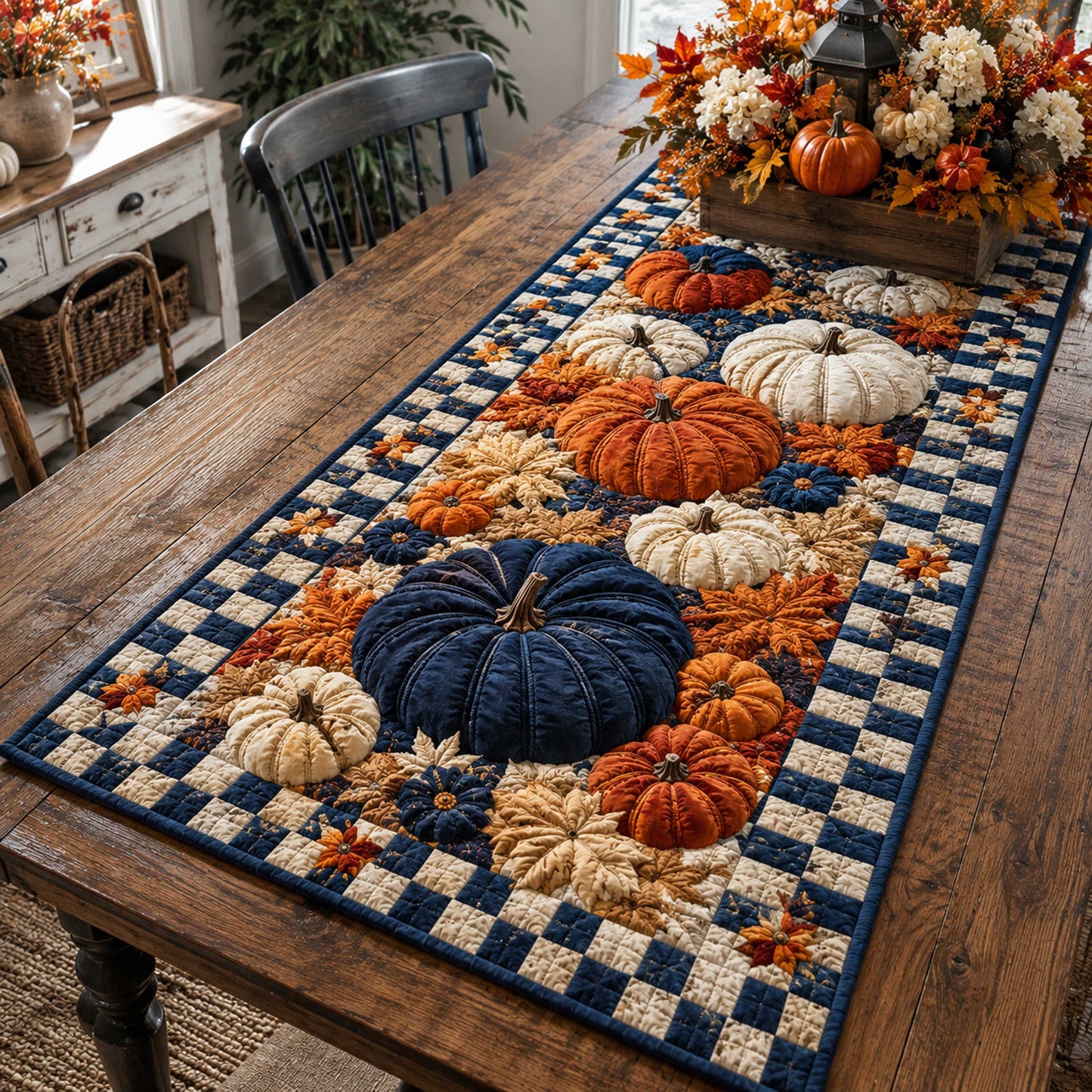 Pumpkin Fields Quilted Table Runner NCU0TD3185