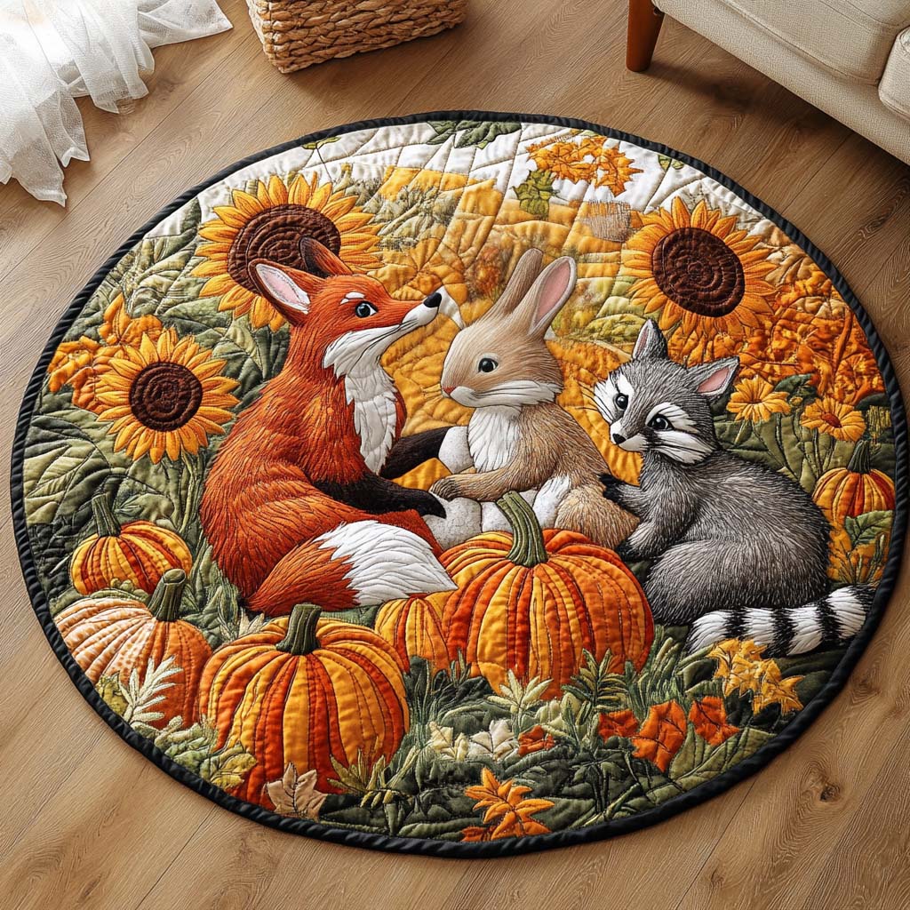 Pumpkin Friends Quilted Round Mat NCU0NT9538