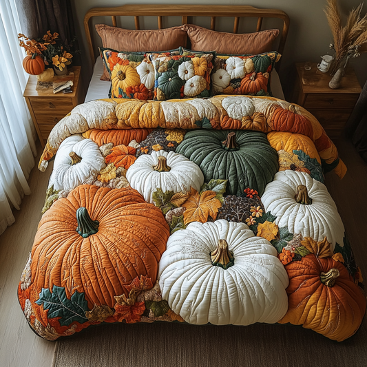Pumpkin Garden 3-Piece Quilted Bedding Set NCU0DK9481