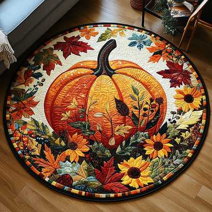 Pumpkin Garden Quilted Round Mat NCU0PT7882