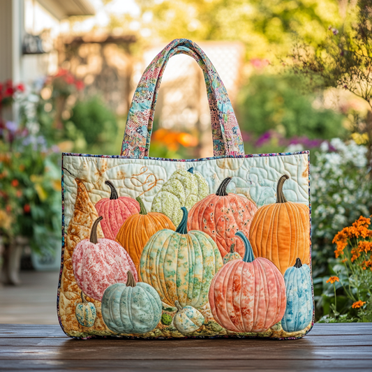 Pumpkin Garden Quilted Tote Bag NCU0DK9185