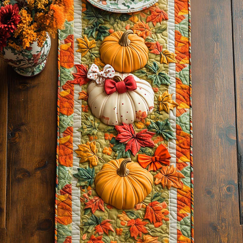 Pumpkin Gathering Joy Quilted Table Runner NCU0NT8396