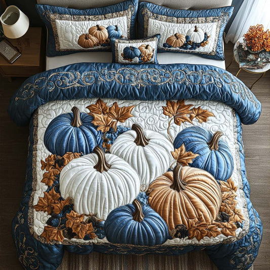 Pumpkin Gatherings 3-Piece Quilted Bedding Set NCU0NT8357