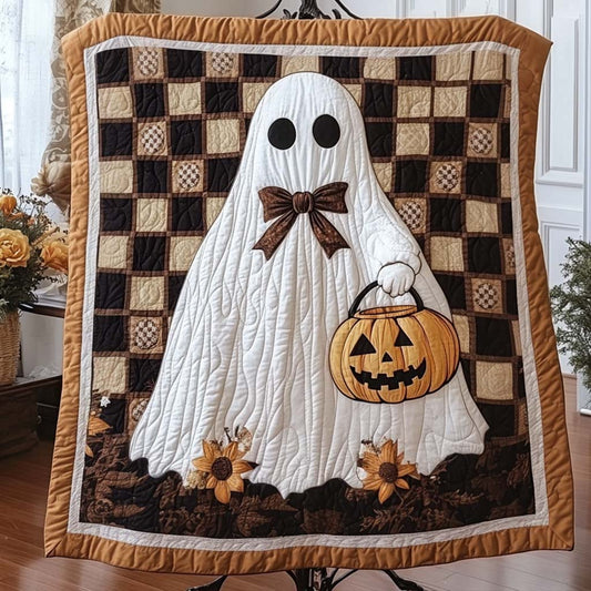 Pumpkin Ghost Quilted Blanket NCU0NT9509