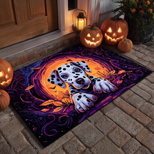 Pumpkin Glow Dalmatian Doormat NCU0XD816