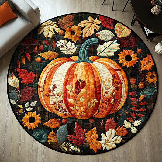 Pumpkin Glow Quilted Round Mat NCU0PT7883