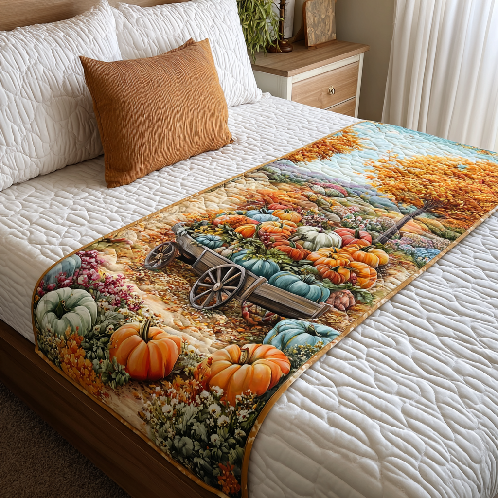 Pumpkin Grove Quilted Bed Runner NCU0DK9299