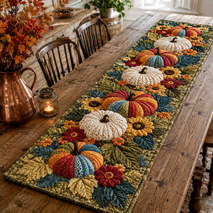 Pumpkin Harvest Quilted Table Runner NCU0TD3198