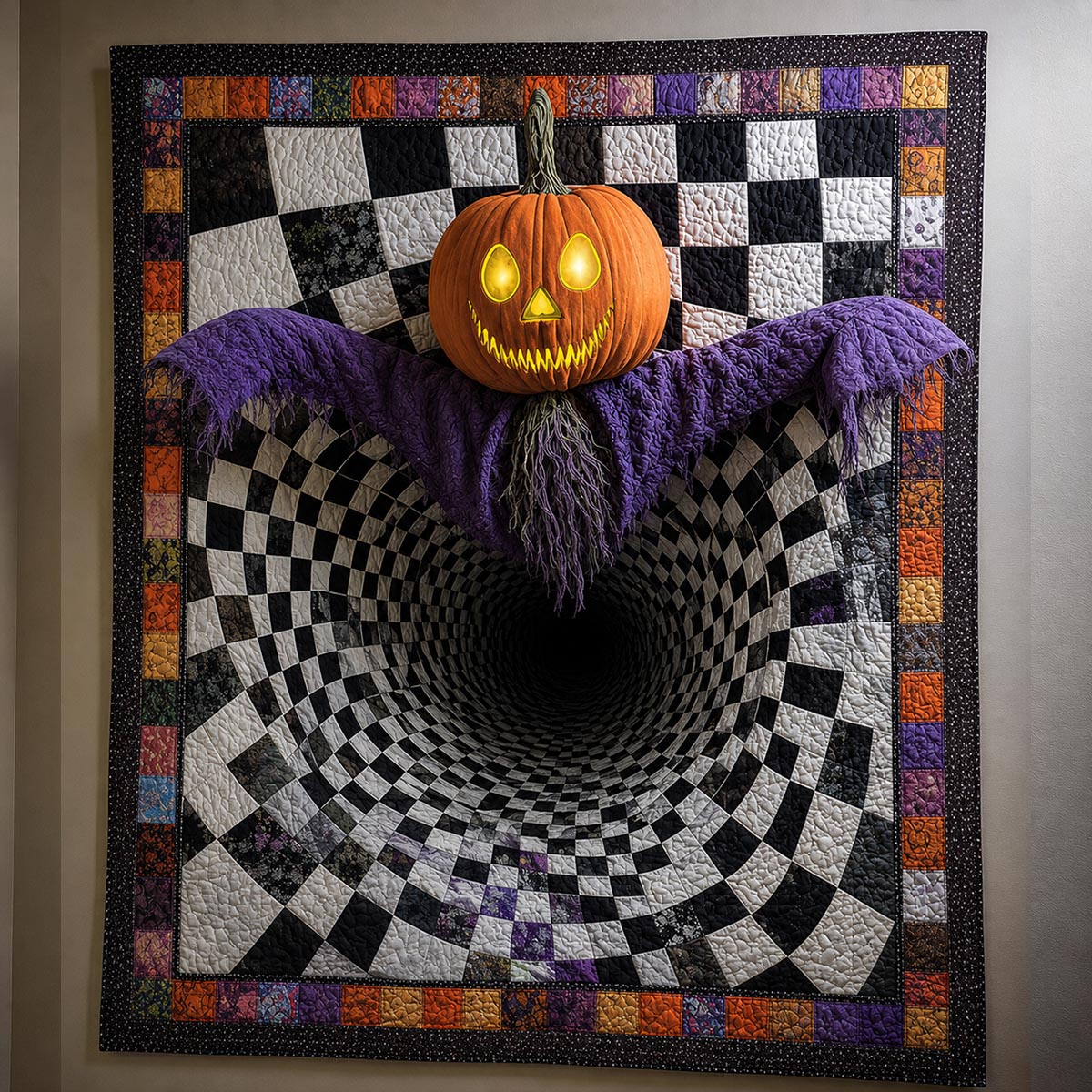 Pumpkin Haunter Art Quilt Hanging NCU0DV9864