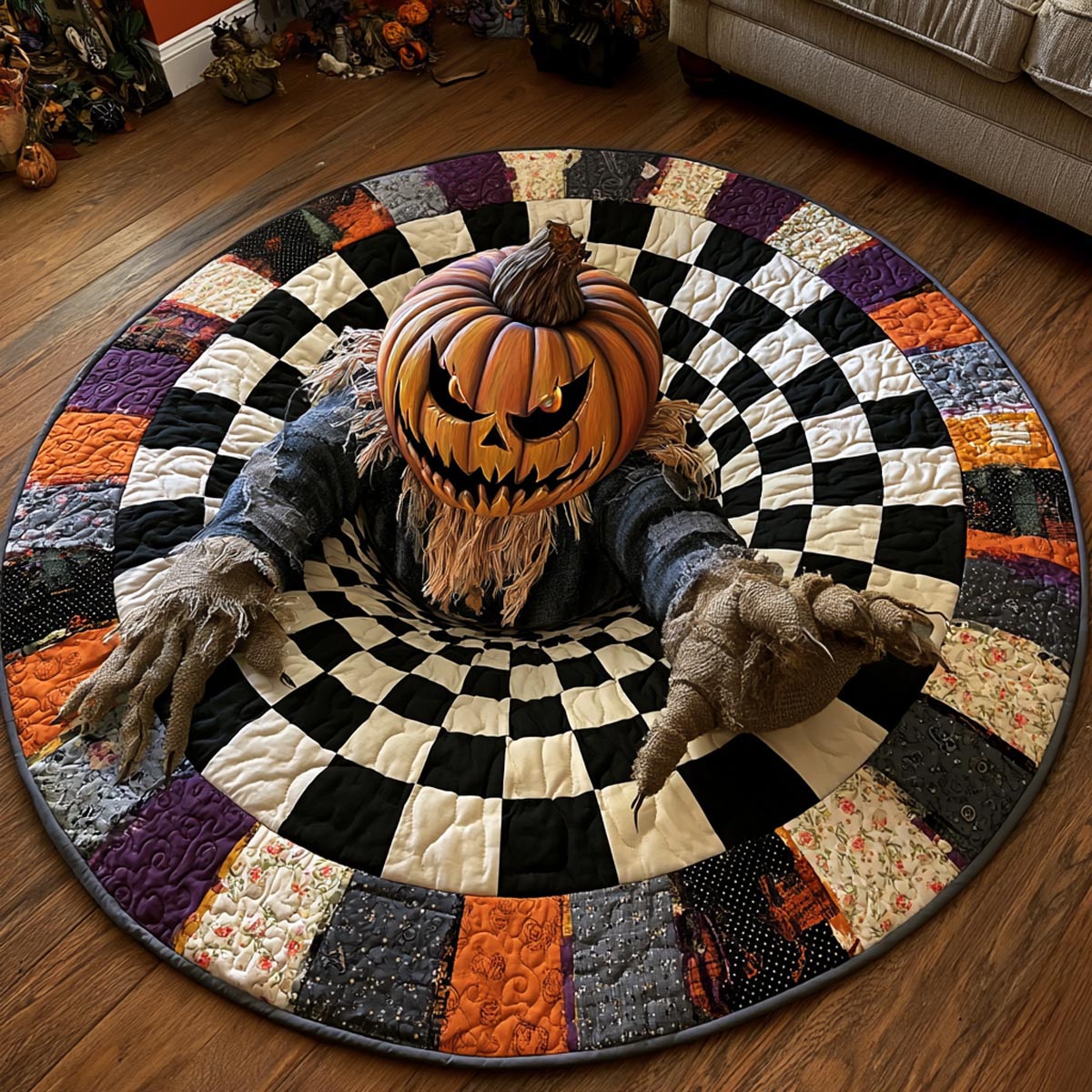 Pumpkin Haunter Quilted Round Mat NCU0DV9890