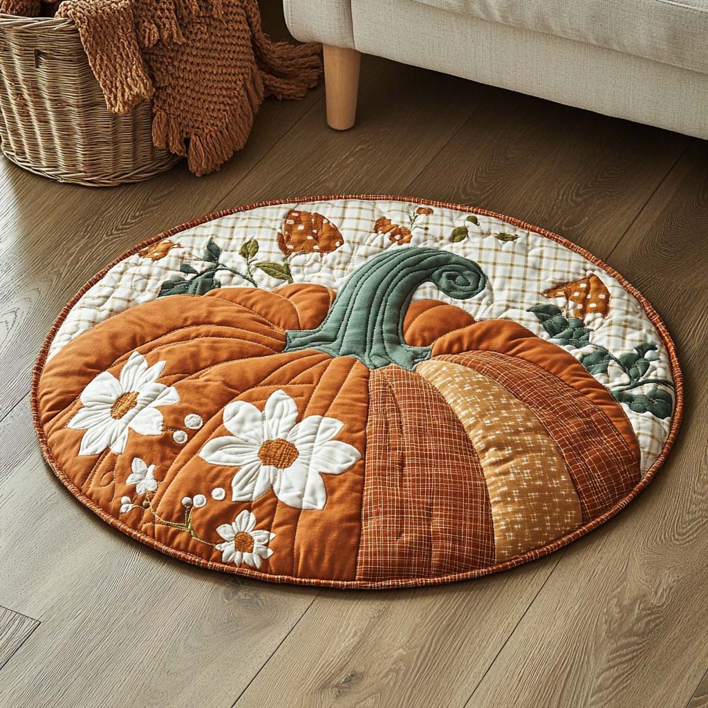 Pumpkin Haven Quilted Round Mat NCU0XD090