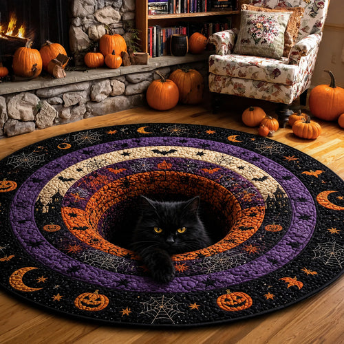 Pumpkin Hearth Quilted Round Mat NCU0VL3609