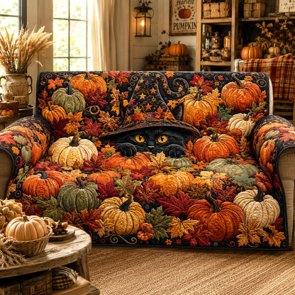 Pumpkin Hideaway Quilted Sofa Cover NCU0TV2005