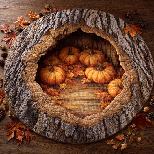 Pumpkin Hollow Quilted Round Mat NCU0XD984