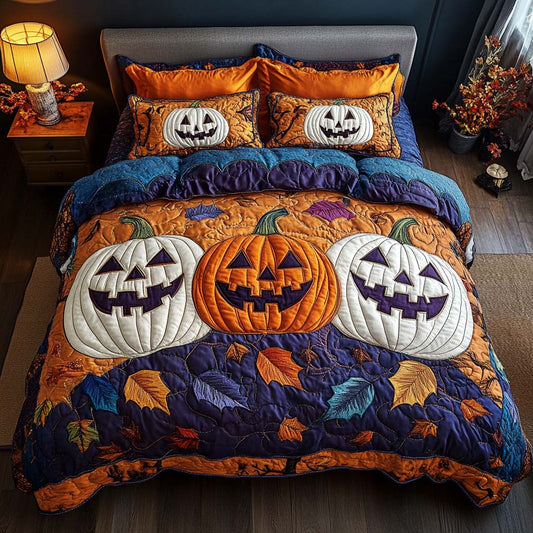 Pumpkin Hour 3-Piece Quilted Bedding Set NCU0NT9500