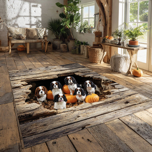 Pumpkin King Charles Area Rug NCU0HH1434