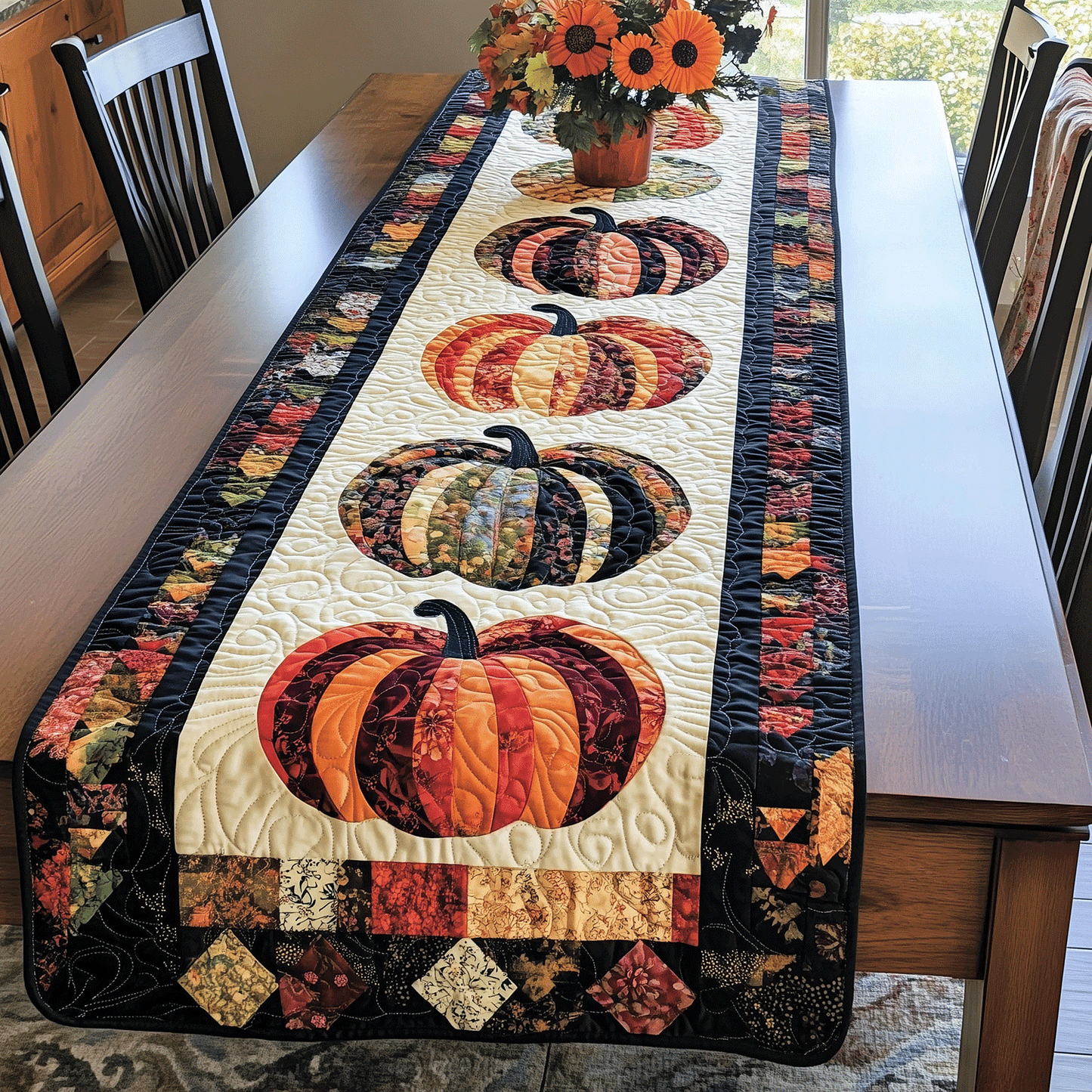 Pumpkin Quilted Table Runner NCU0VT37