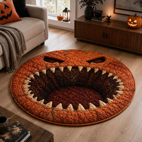 Pumpkin Maw Quilted Round Mat NCU0DV9894