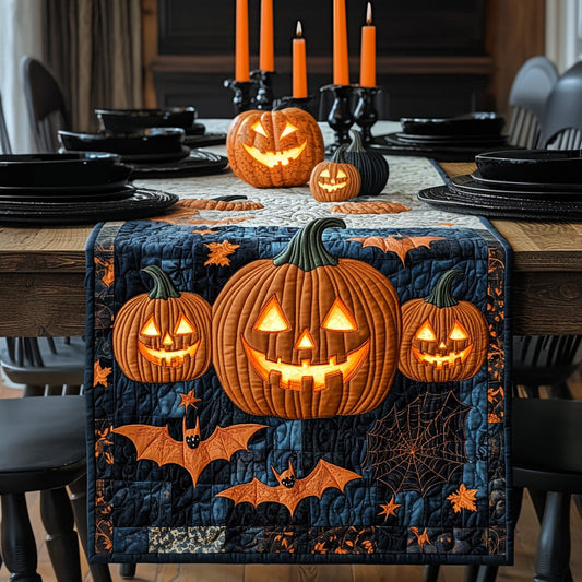 Pumpkin Mischief Quilted Table Runner NCU0DV7160