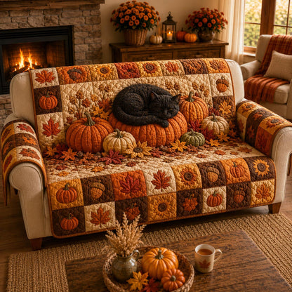 Pumpkin Nap Quilted Sofa Cover NCU0TD2913