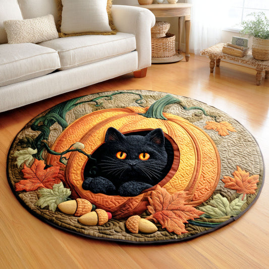 Pumpkin Night Quilted Round Mat NCU0TD918