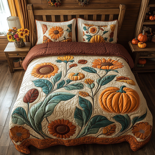 Pumpkin Patch 3-Piece Quilted Bedding Set NCU0VL2870