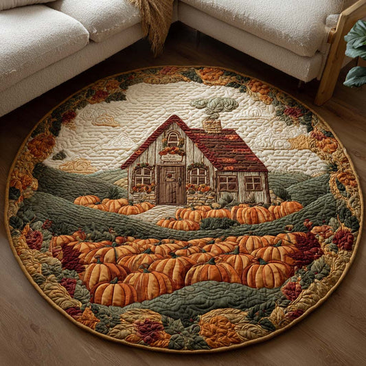 Pumpkin Patch Bliss Quilted Round Mat NCU0TD045