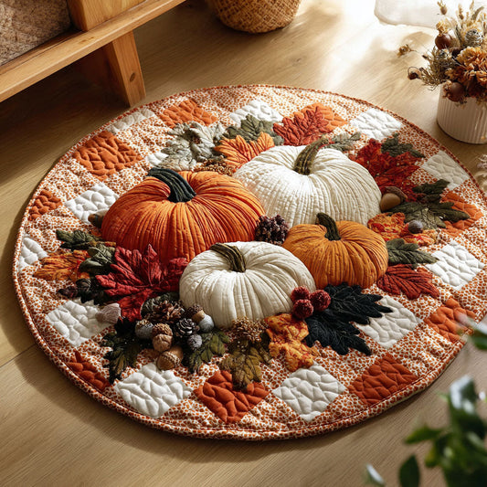 Pumpkin Patch Bliss Quilted Round Mat NCU0TV024