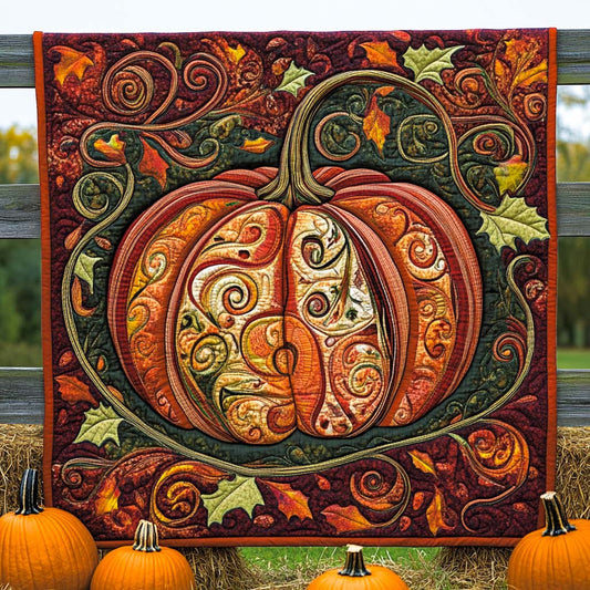 Pumpkin Patch Elegance Quilted Blanket NCU0XD117