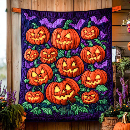 Pumpkin Patch Frenzy Quilted Blanket NCU0NT901