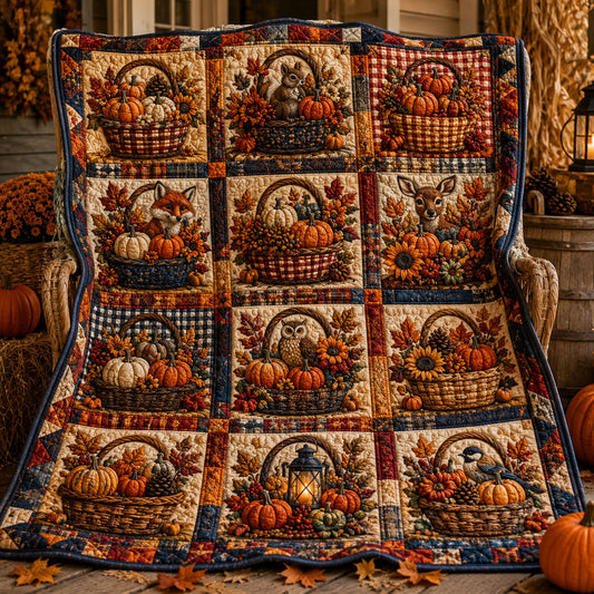 Pumpkin Patch Gathering Quilted Blanket NCU0PT11779